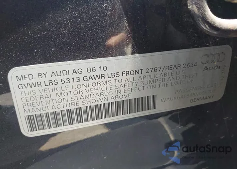 2011 Audi A6 3.0 Premium from USA, damaged, VIN WAUKGAFB4BN006700